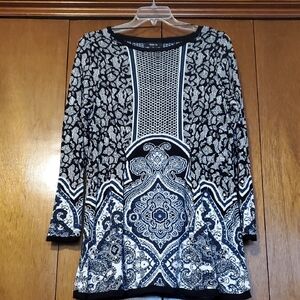 Style & Co. Monochrome Paisley Tunic Top